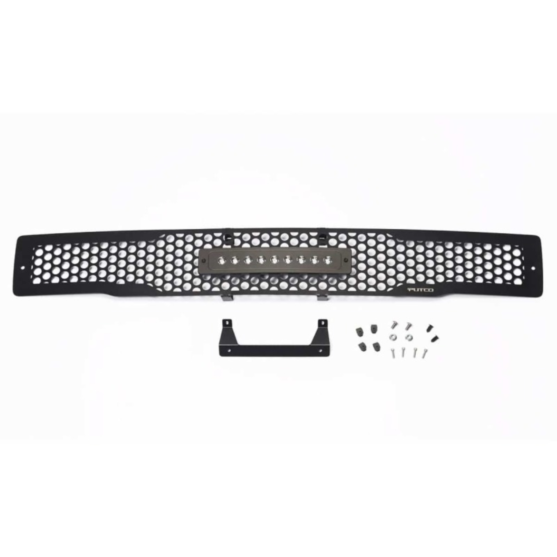 Picture of Putco 15-17 Ford F-150 - SS Black Punch Design w/ 10in Luminix Light bar Bumper Grille Inserts