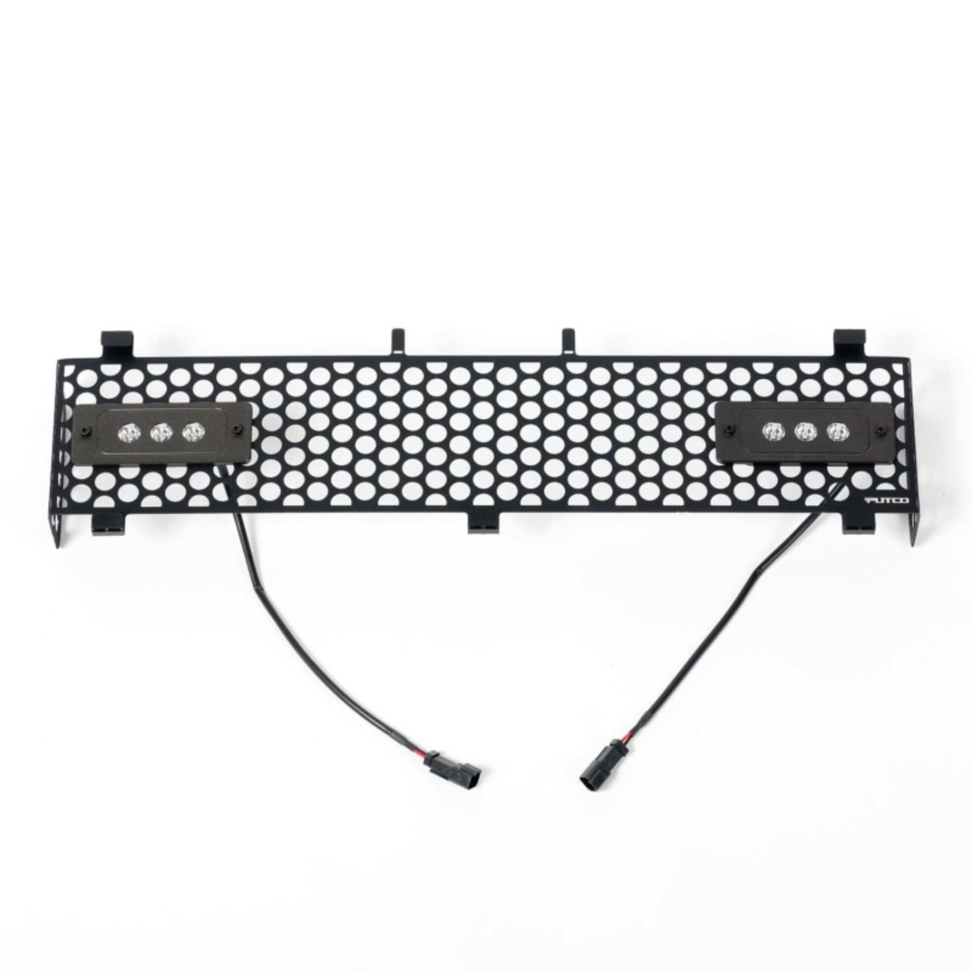 Picture of Putco 11-16 Ford SuperDuty - SS Black Punch Design w/ Qty 2 - 6in Light bars Bumper Grille Inserts