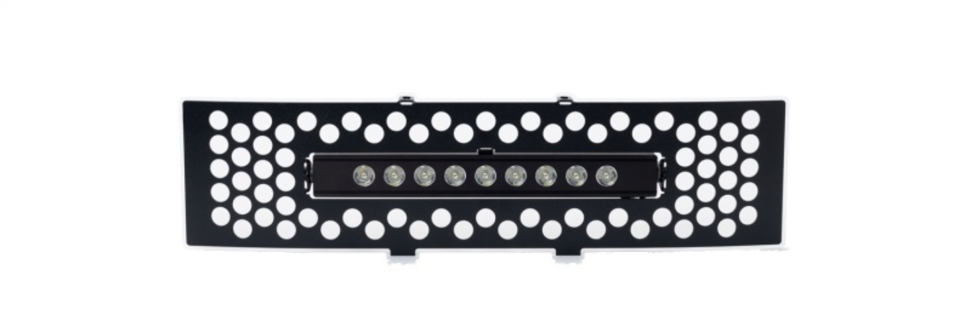 Picture of Putco 11-14 Ford F-150 - EcoBoost Bumper Grille Inserts - Black SS Punch w/ 10in Luminix Light Bar