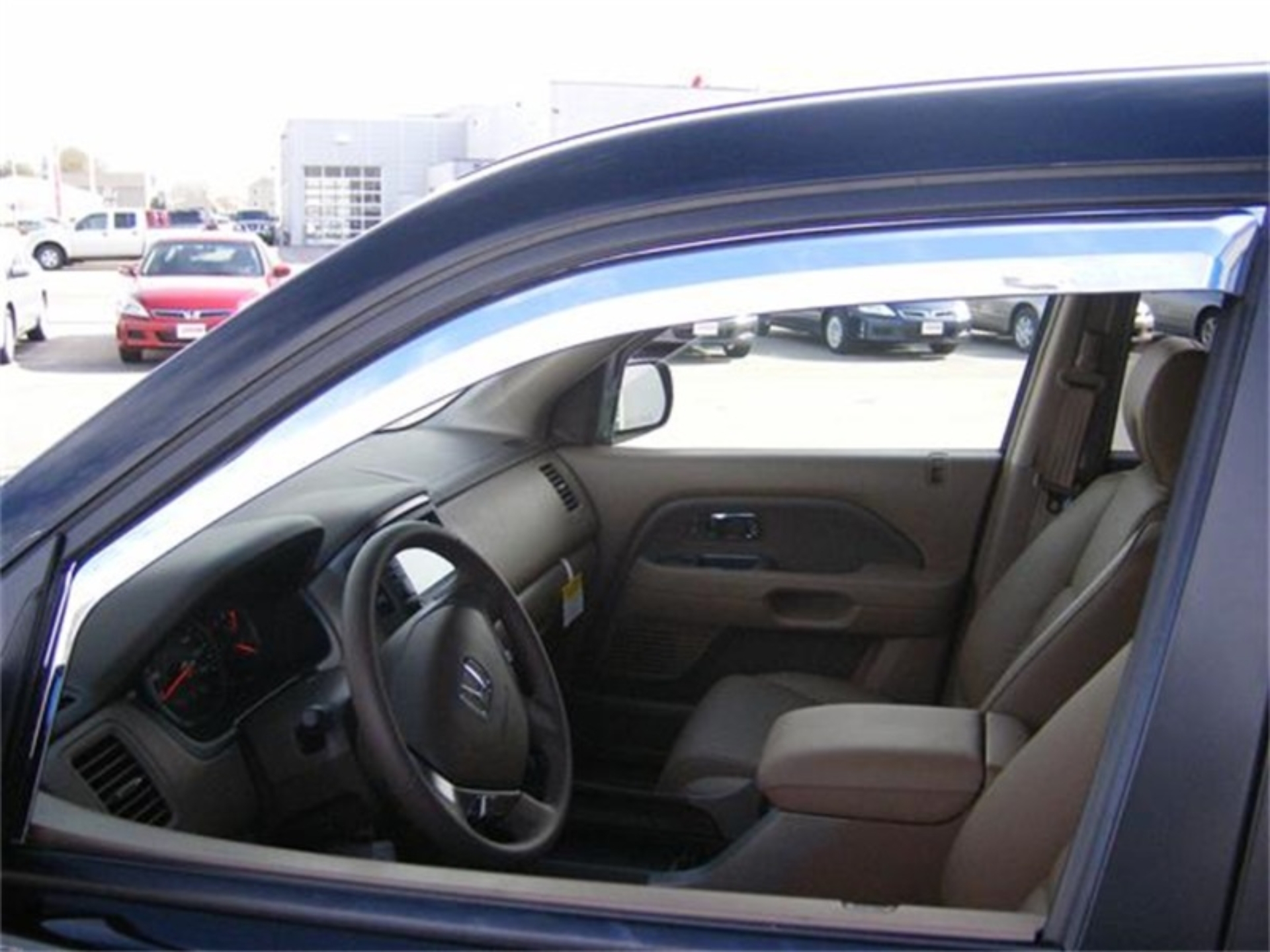 Picture of Putco 03-08 Honda Pilot (Front Only) Element Chrome Window Visors