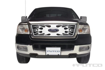 Picture of Putco 04-08 Ford F-150 (Honeycomb Grille) w/ Logo CutOut Flaming Inferno Stainless Steel Grille