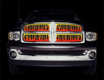 Picture of Putco 07-10 GMC Sierra HD Flaming Inferno Stainless Steel Grilles - 4 Color (Painted)
