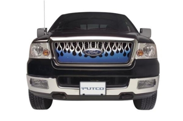 Picture of Putco 07-10 GMC Sierra HD Flaming Inferno Stainless Steel Grilles - Blue (Painted)