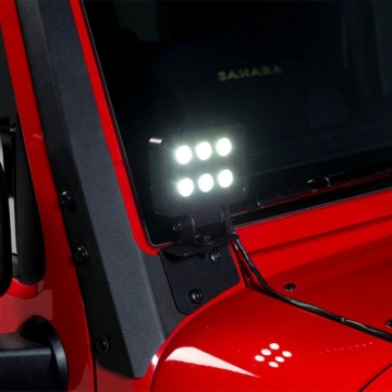 Picture of Putco 07-18 Jeep Wrangler JK - Qty 2 Luminix 4in Blocks w/ Window brackets Luminix Jeep LED Kits