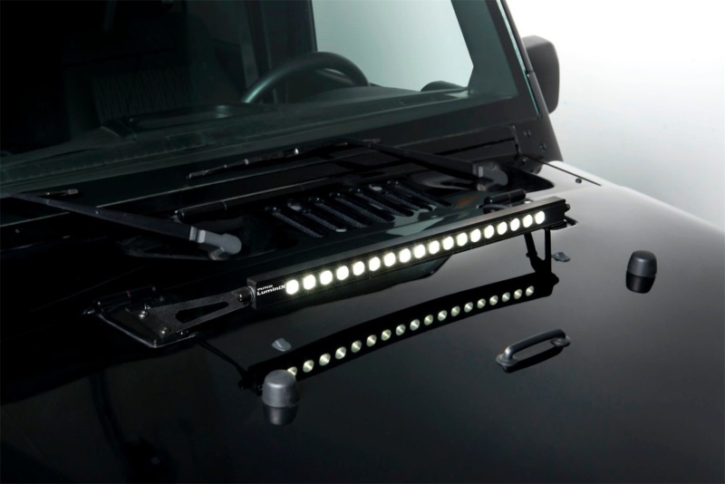 Picture of Putco 07-18 Jeep Wrangler JK - 20in Luminix Light Bar w/ Hood bracket Luminix Jeep LED Kits