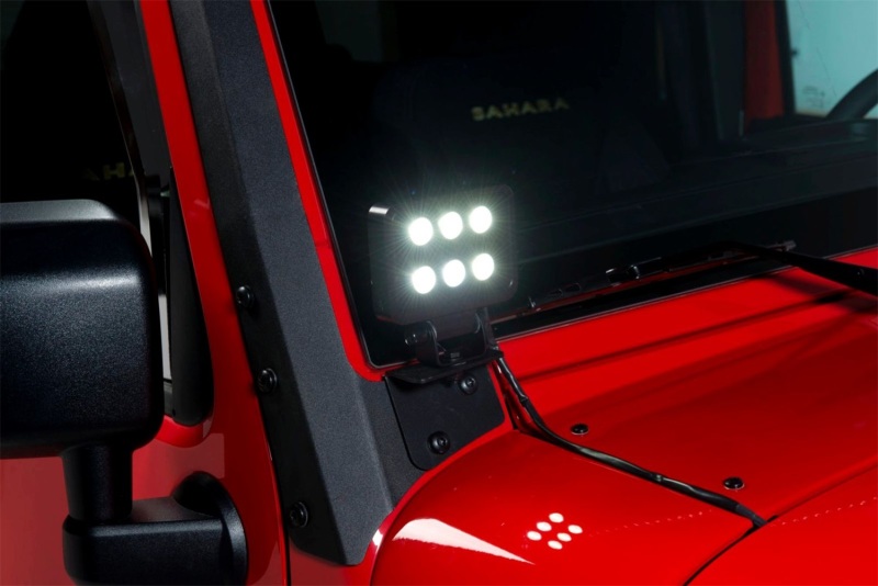 Picture of Putco 07-18 Jeep Wrangler JK - Qty 2 Luminix 4in Blocks w/ Window brackets Luminix Jeep LED Kits