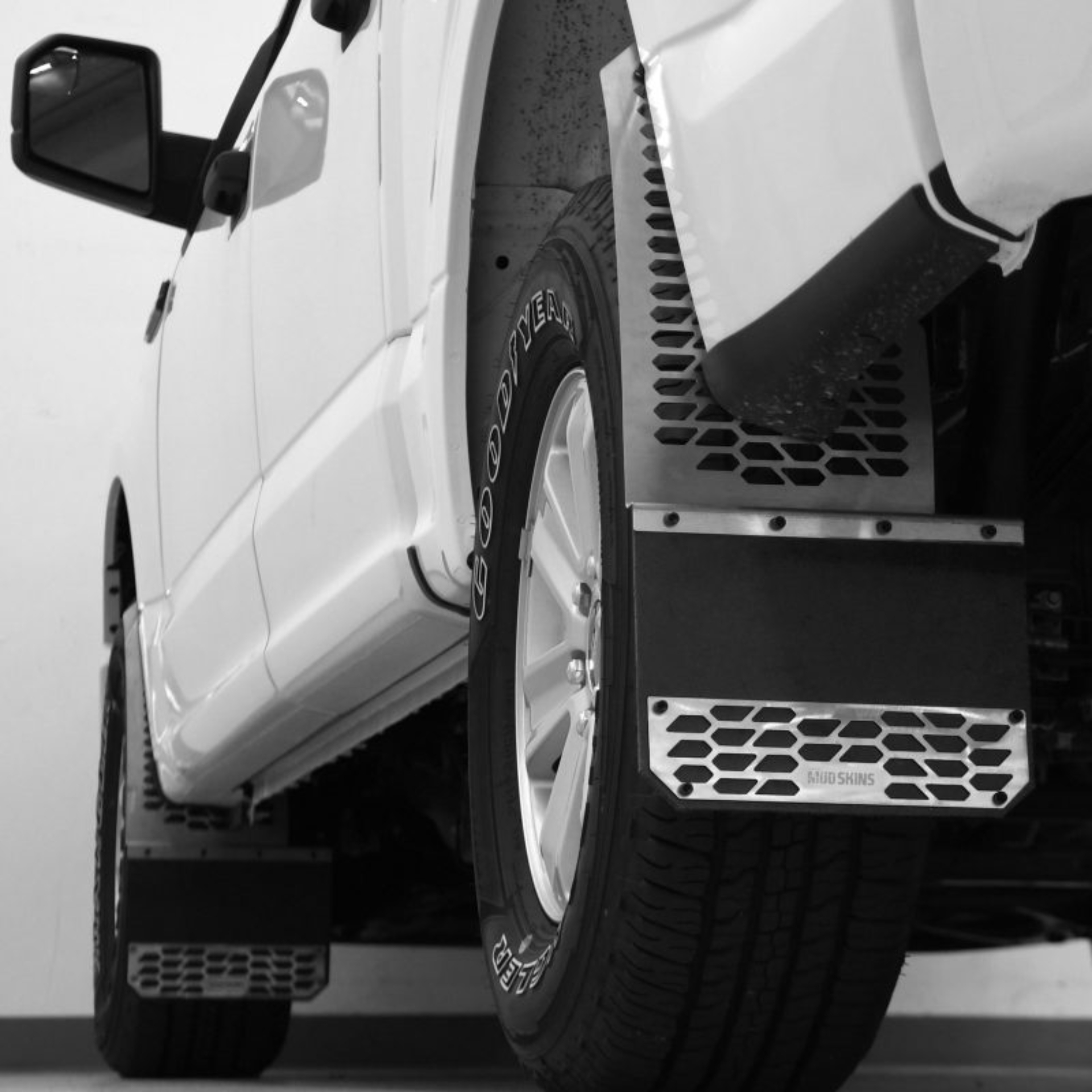Picture of Putco 15-20 Ford F-150 - Set of 2 Mud Skins - Brushed SS w/ Hex Shield