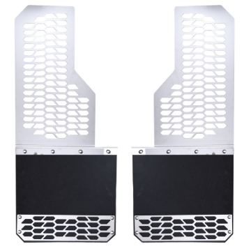 Picture of Putco 17-20 Ford SuperDuty - Set of 2 (Excl Dually Rear) Mud Skins - Brushed SS w/ Hex Shield