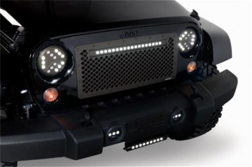 Picture of Putco 07-18 Jeep Wrangler Anodized Alum Lighted Boss Grille w/ 20in Luminix Light Bar (Cut to Fit)
