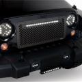 Picture of Putco 07-18 Jeep Wrangler Anodized Alum Lighted Boss Grille w/ 20in Luminix Light Bar (Cut to Fit)
