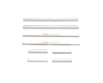 Picture of Putco 14-18 Chevy Silv LD - Double Cab w/ CHEVROLET Etching (8pcs) SS Door Sills