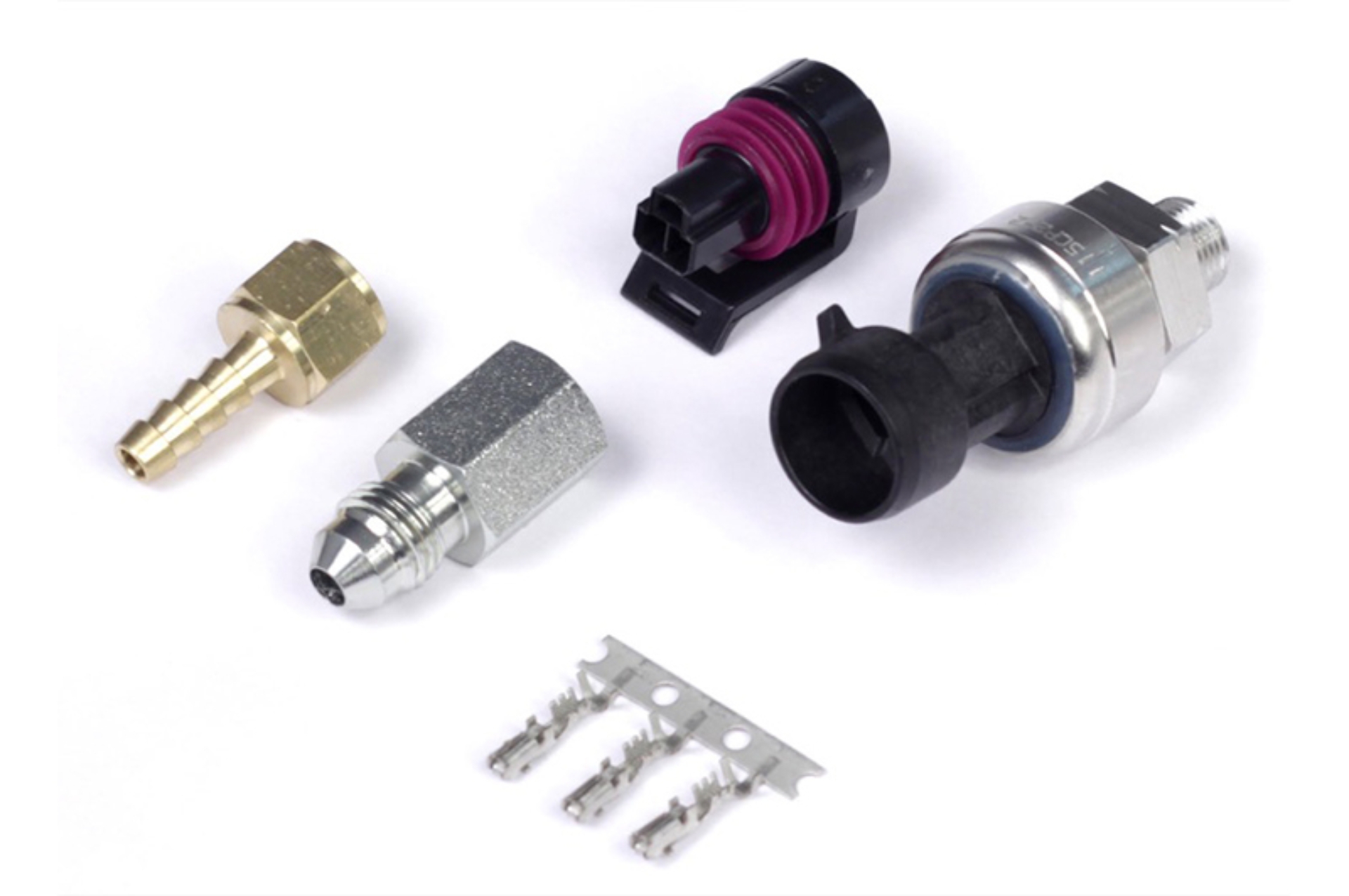 Picture of Haltech 7 Bar TI MAP Sensor 1/8 NPT w/Plug & Pins/-4 AN & 5mm Hosetail Adaptors