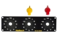 Picture of Haltech Triple Switch Panel Kit w/Yellow & Red Knobs