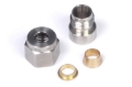 Picture of Haltech 1/4in Stainless Steel Weld-On Kit w/Nut & Ferrule