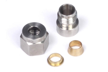 Picture of Haltech 1/4in Stainless Steel Weld-On Kit w/Nut & Ferrule