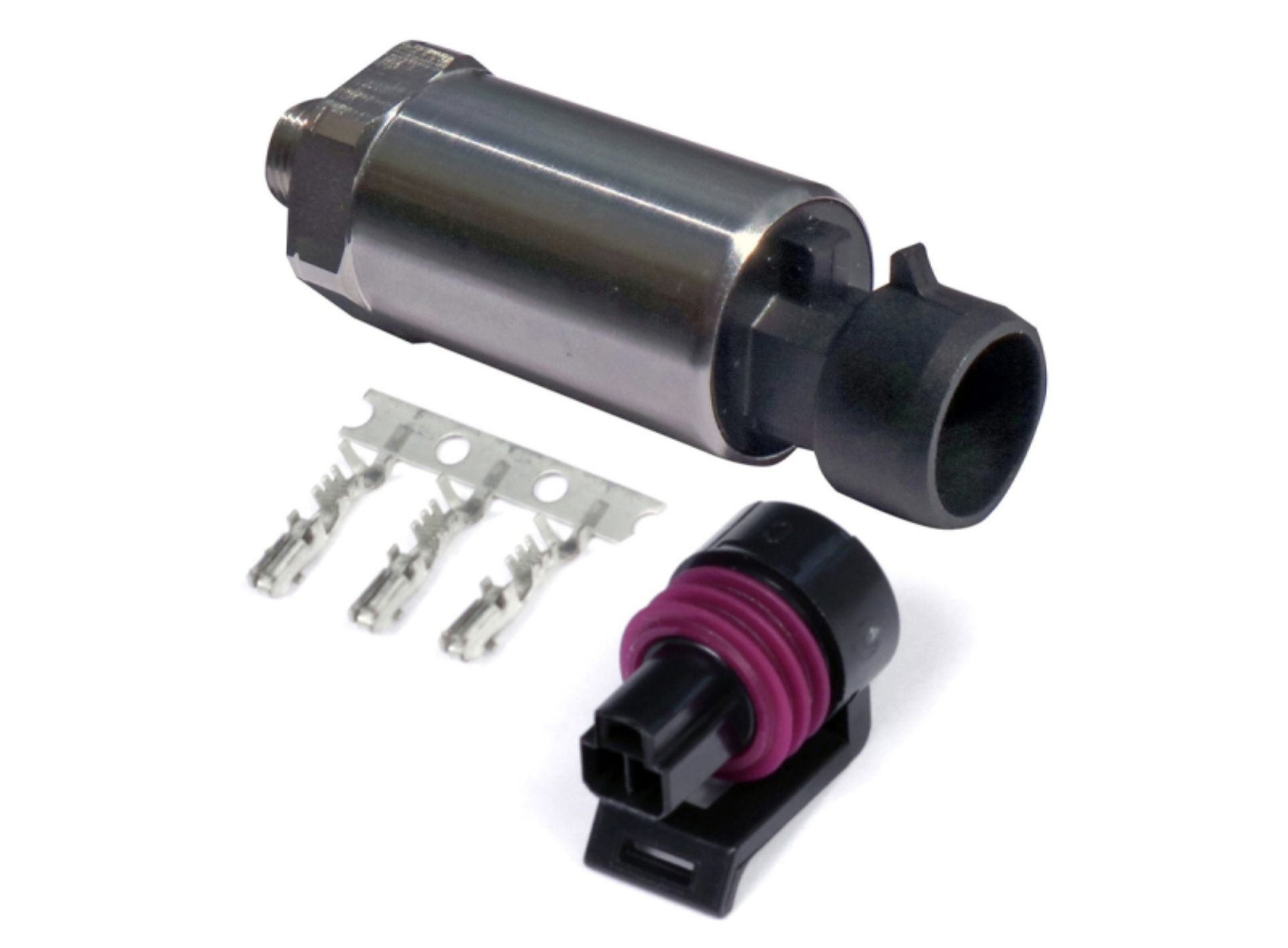 Picture of Haltech 150 PSI Motorsport (SS Diaphragm) Fuel/Oil/Wastegate 1/8 NPT Pressure Sensor w/Plug & Pins