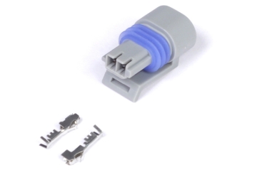 Picture of Haltech Delphi 2 Pin GM Style Air Temp Connector Grey Plug & Pins