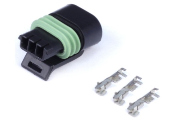 Picture of Haltech Delphi 3 Pin Single Row Flat Coil Connector Plug & Pins