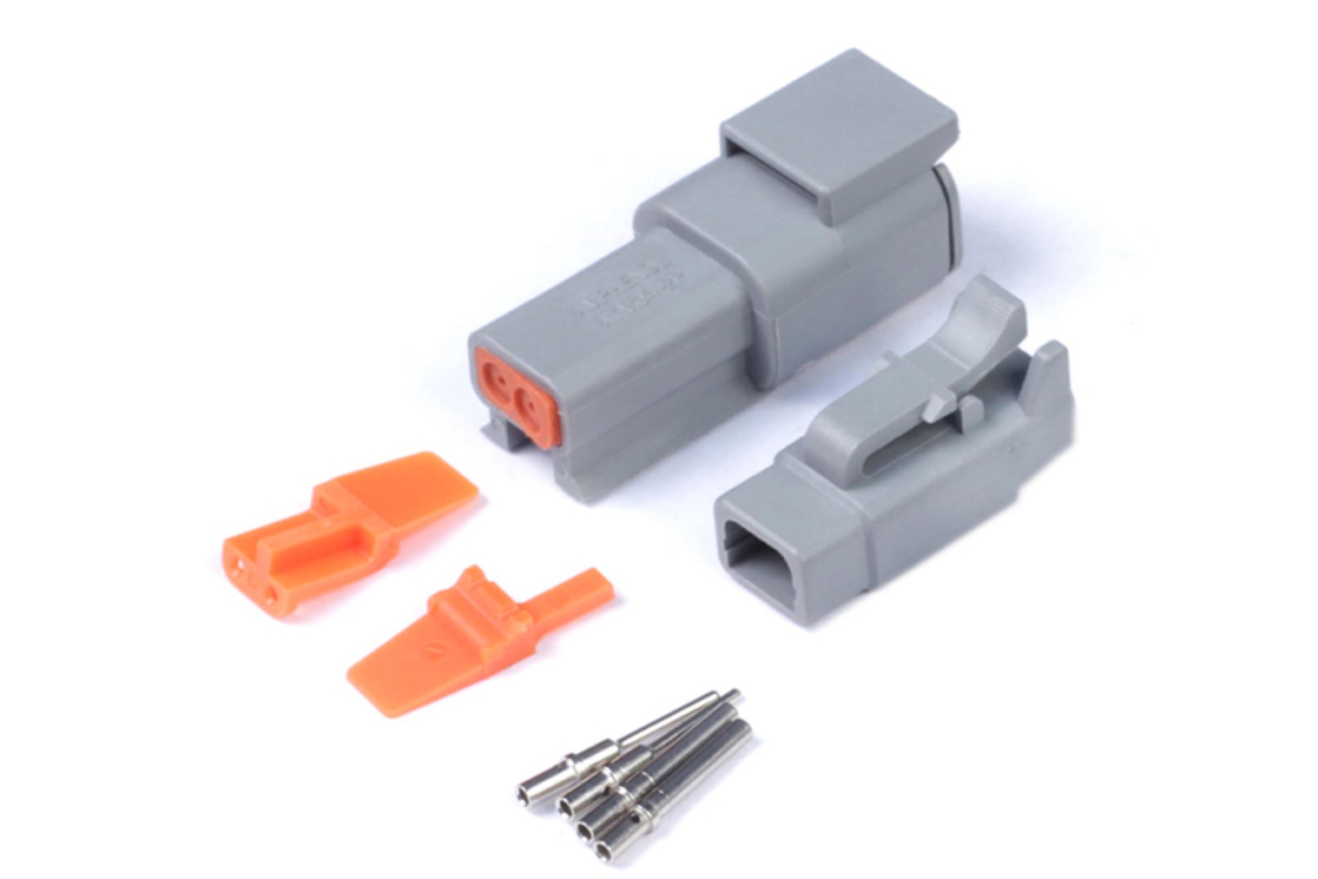 Picture of Haltech Matching Set of Deutsch DTM-2 Connectors 7.5 Amp Plug & Pins