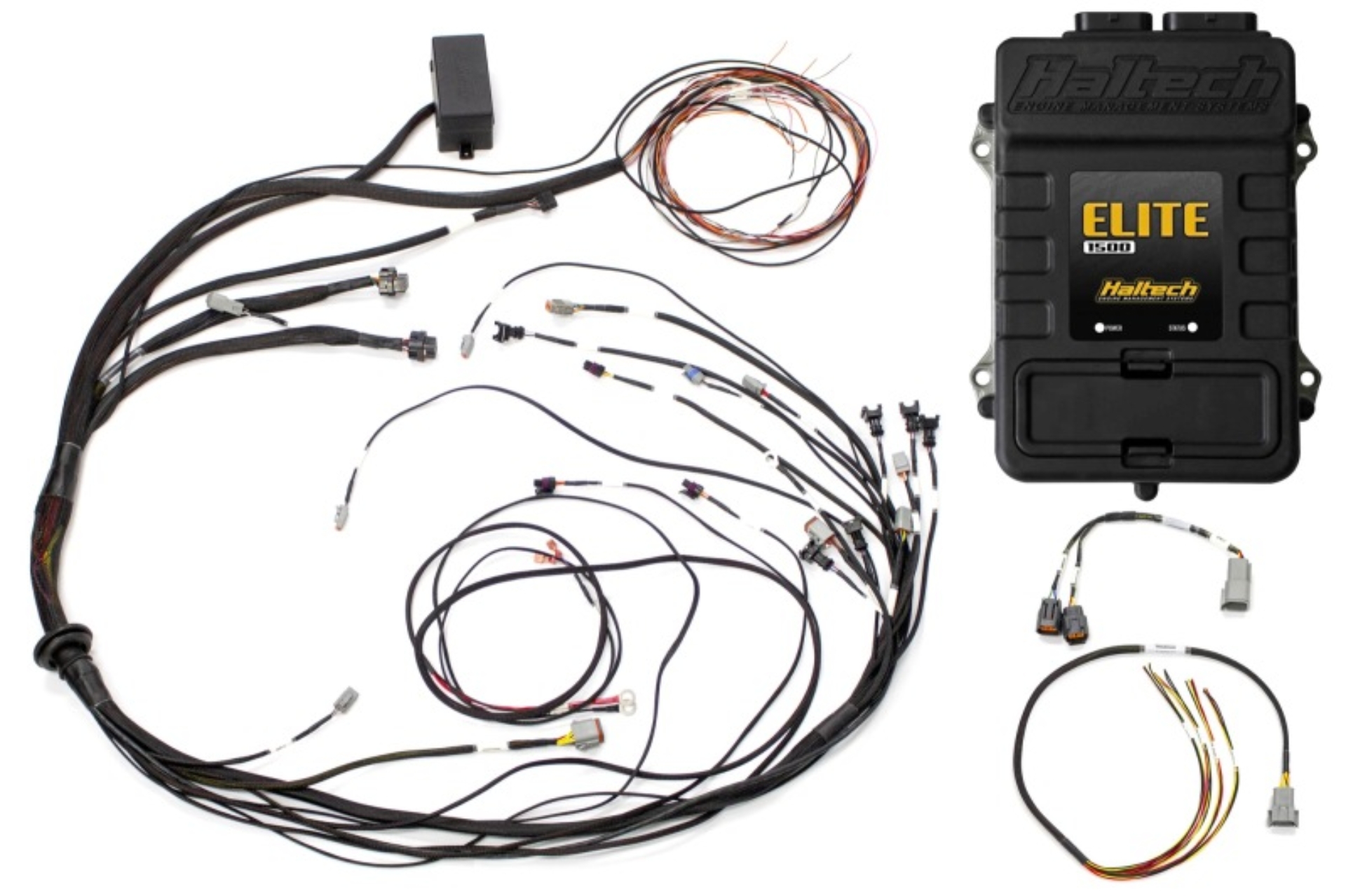 Picture of Haltech Elite 1500 Terminated Harness ECU Kit w/ Square EV1 Injector Connectors