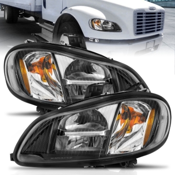 Picture of ANZO 2002-2014 Freightliner M2 LED Crystal Headlights Black Housing w/ Clear Lens (Pair)