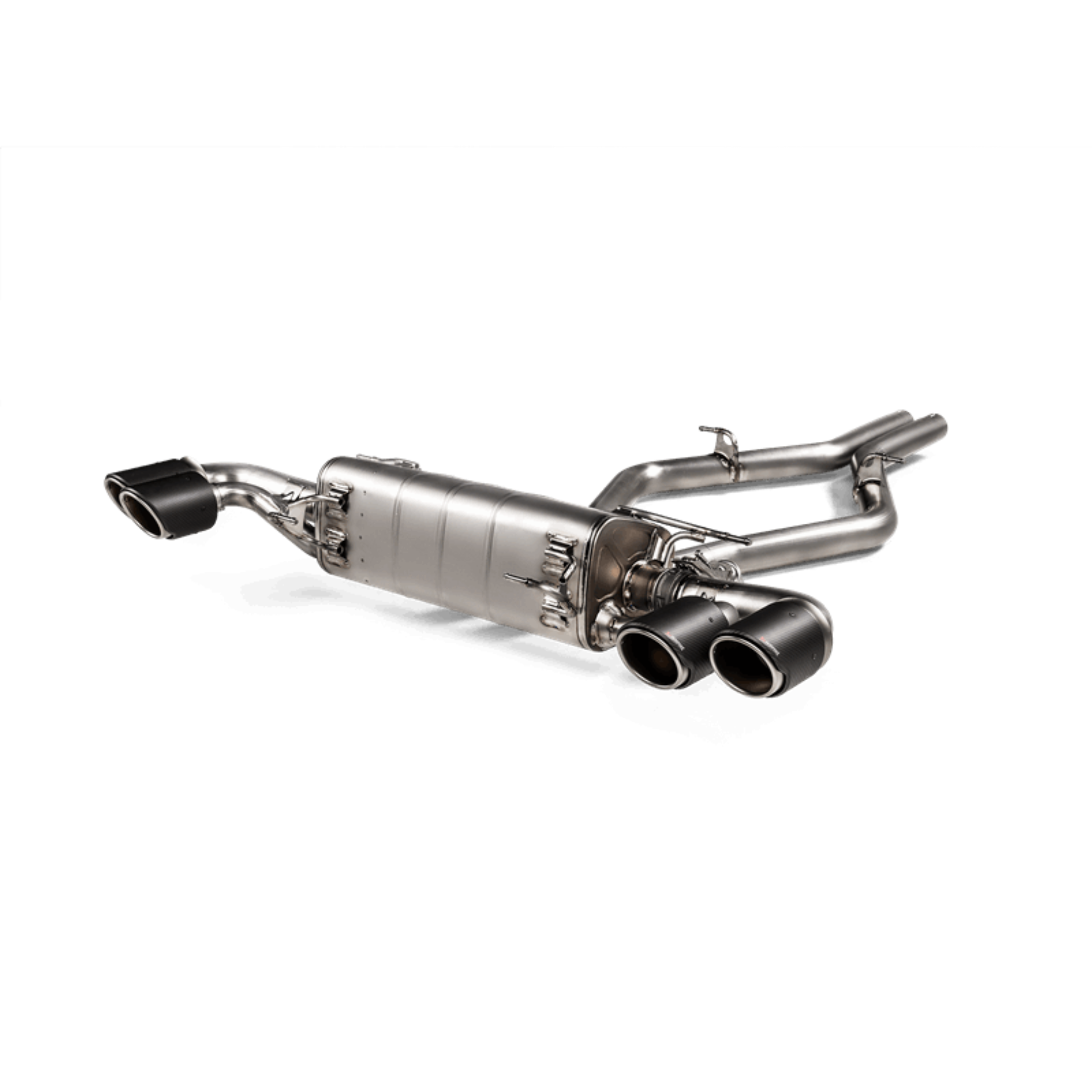 Picture of Akrapovic 2017+ Alfa Romeo Stelvio Quadrifoglio Slip-On Line (Titanium) w/Titanium/Carbon Fiber Tips