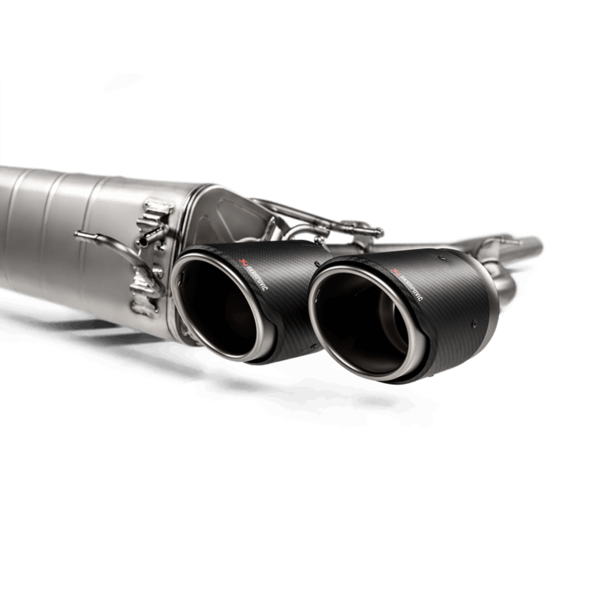 Picture of Akrapovic 2018+ Alfa Romeo Giulia Quadrifoglio Slip-On Line (Titanium) w/Titanium/Carbon Fiber Tips