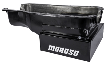 Picture of Moroso Ford 351W (w/Front Sump) Kicked Out Road Race Baffled 9qt 8in Steel Oil Pan