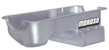 Picture of Moroso Ford 289-302 (w/Rear Sump) Kicked Out Road Race Baffled Wet Sump 7qt 7.5in Steel Oil Pan