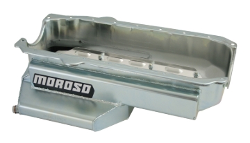 Picture of Moroso Pre-85 Chevrolet Small Block (w/Passenger Side Dipstick) Wet Sump 6qt 6.5in Steel Oil Pan