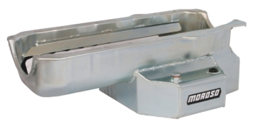 Picture of Moroso Pre-85 Chevrolet Small Block (w/Passenger Side Dipstick) Wet Sump 7qt 7-1/8in Steel Oil Pan