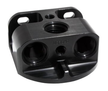 Picture of Moroso Oil Filter Adapter - Remote Mount - Front Port - 13/16in-16 & 3/4in-16 22mm Thread