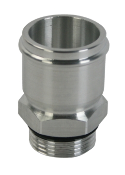 Picture of Moroso Electric Water Pump Hose Adapter -16An to 1-1/2in Hose - Raw Aluminum