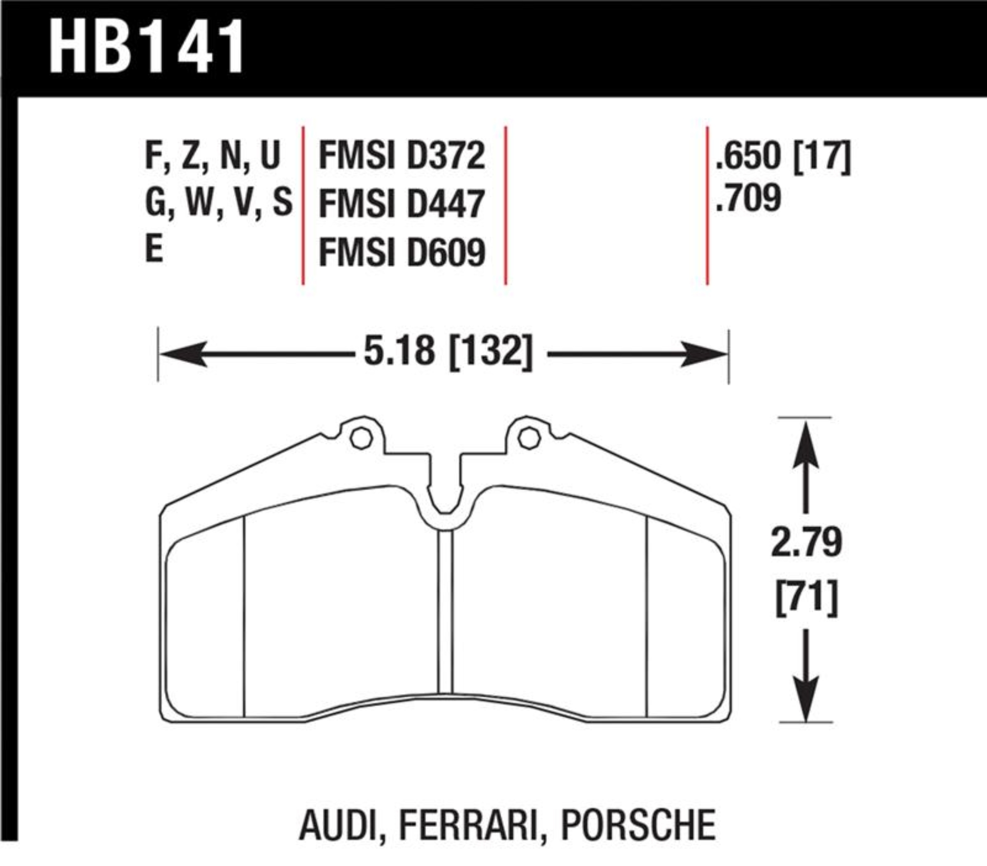 Picture of Hawk Performance HAWK DTC-70 Brake Pad Sets - HB141U.650