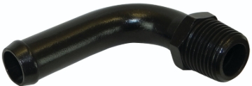 Picture of Moroso Streamline Air/Oil Separator Fitting - 3/8in to 1/2in Hose - 90 Degree - Black - Single
