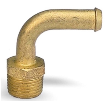 Picture of Moroso Streamline Fuel Line Fitting - 3/8in NPT to 3/8in Hose - 90 Degree - Single
