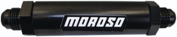 Picture of Moroso In-Line Fuel Filter - 6.5in -10An - 40 Micron SS Filter - Aluminum