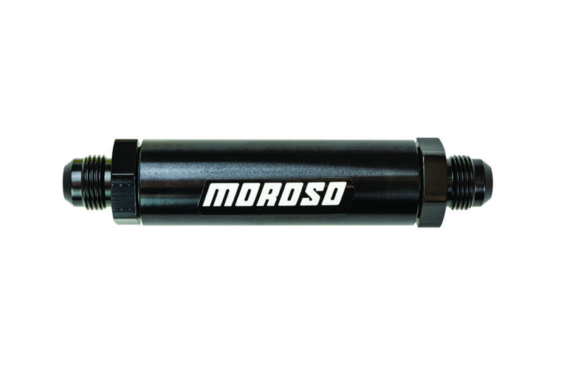 Picture of Moroso In-Line Fuel Filter - 6.5in -10An - 40 Micron SS Filter - Aluminum