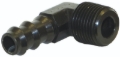 Picture of Moroso Air/Oil Separator Fuel Line Fitting - 3/8in to 3/8in Hose - 90 Degree - Black - Single