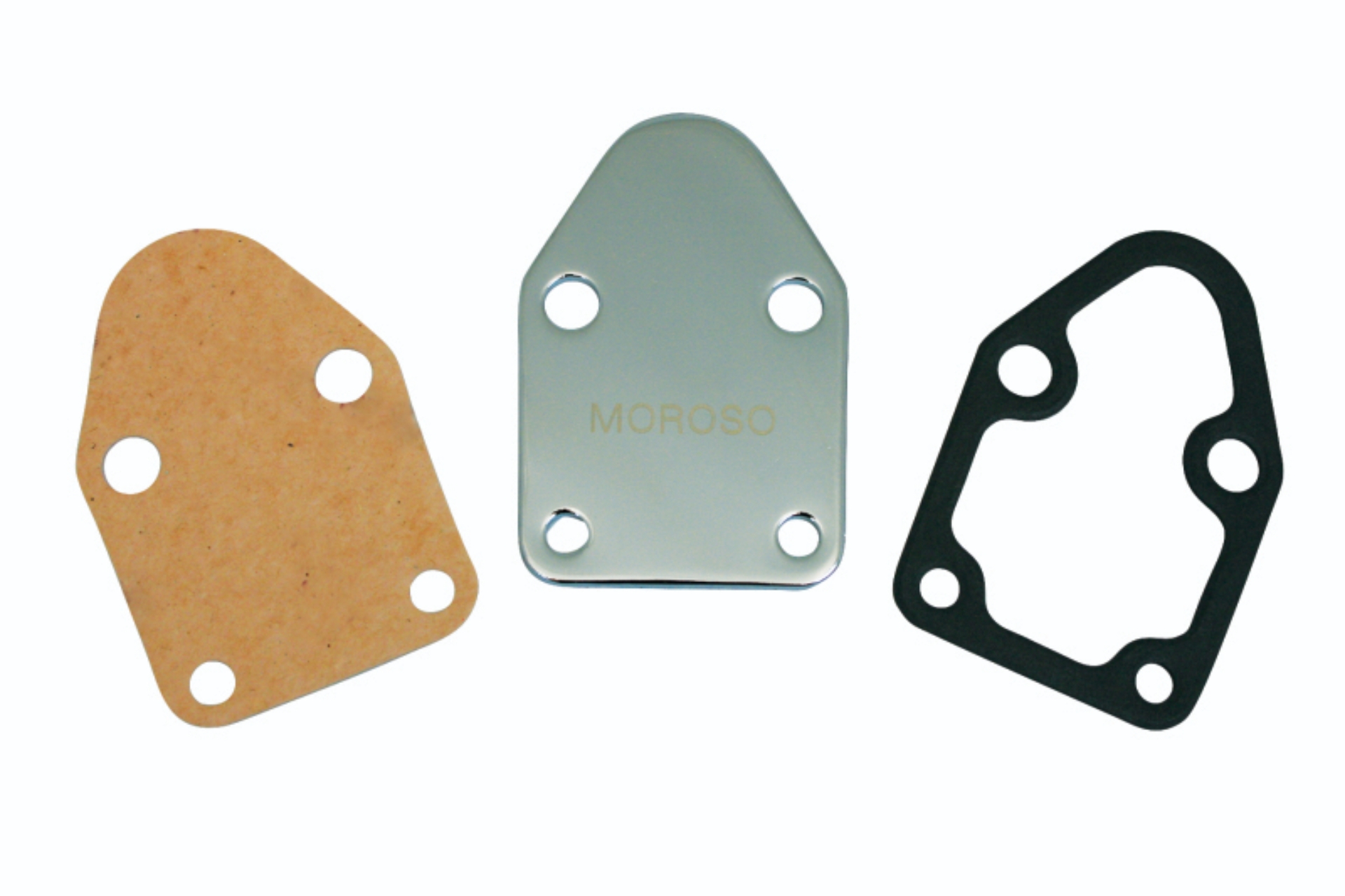 Picture of Moroso Chevrolet Small Block Fuel Pump Block-Off Plate - Chrome Plated Steel