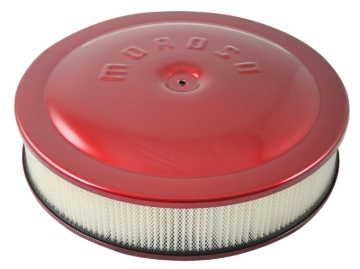 Picture of Moroso Racing Air Cleaner - 14in x 3in Filter - Aluminum - Red Powder Coat