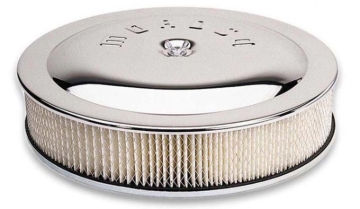 Picture of Moroso Racing Air Cleaner - 14in x 3in Filter - Flat Bottom - Steel - Chrome Plated - 4500
