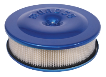 Picture of Moroso Race/Street Air Cleaner - 8-1/2in x 2-3/8in Filter - Aluminum - Blue Powder Coat