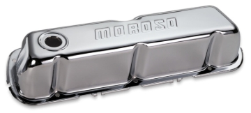 Picture of Moroso Ford 302/351W Valve Cover - w/o Baffles - Stamped Steel Chrome Plated - Pair