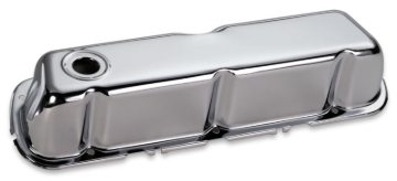 Picture of Moroso Ford 302/351W Valve Cover - w/Baffles - No Logo - Stamped Steel Chrome Plated - Pair