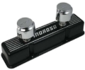 Picture of Moroso Chevrolet Small Block Valve Cover - 1 Cover w/2 Breathers - Black Finished Aluminum - Pair