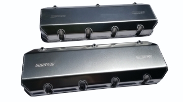 Picture of Moroso Brodix DN9 (w/3in Cylinder Heads) Valve Cover w/Billet Rail - Aluminum - Pair