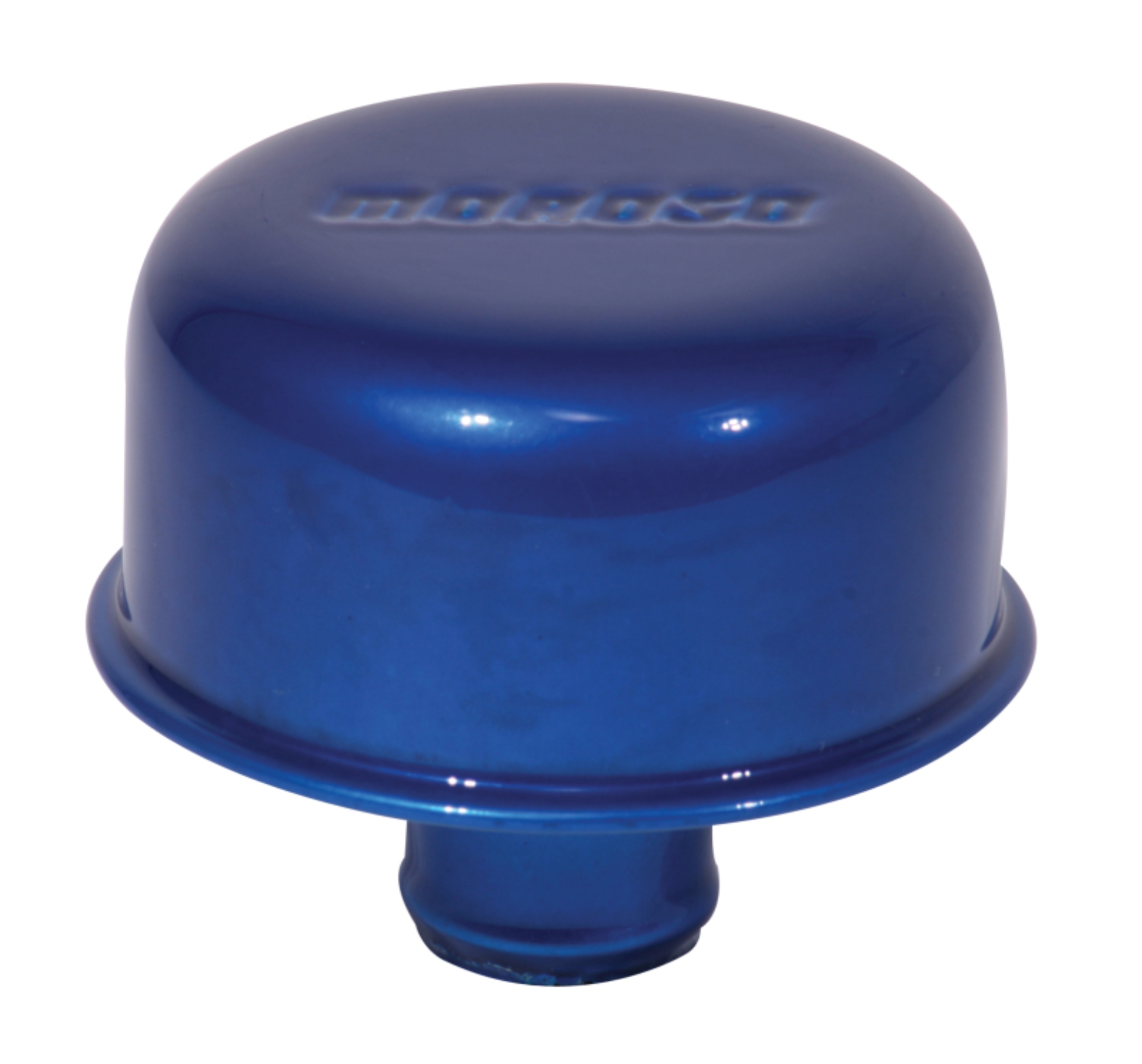 Picture of Moroso Valve Cover Breather - 1.22in Diameter - One Piece Push-In Type - Blue Powder Coat