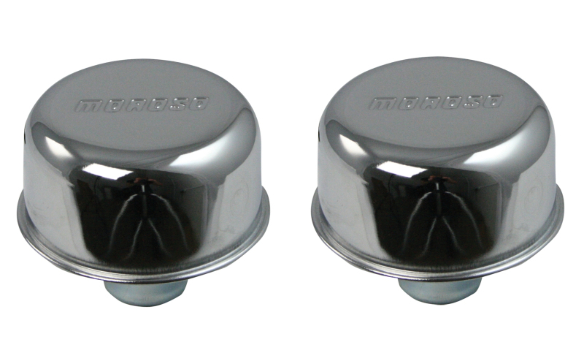 Picture of Moroso Valve Cover Breather - 1.22in Diameter - One Piece Push-In Type - Chrome Plated - 2 Pack