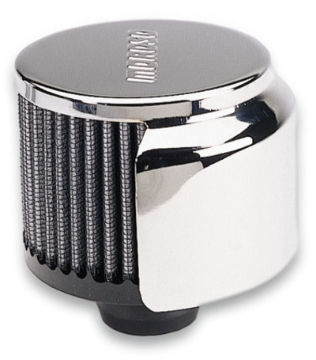 Picture of Moroso Filtered Valve Cover Breather - Push-In - Half Hood - 1.22in ID